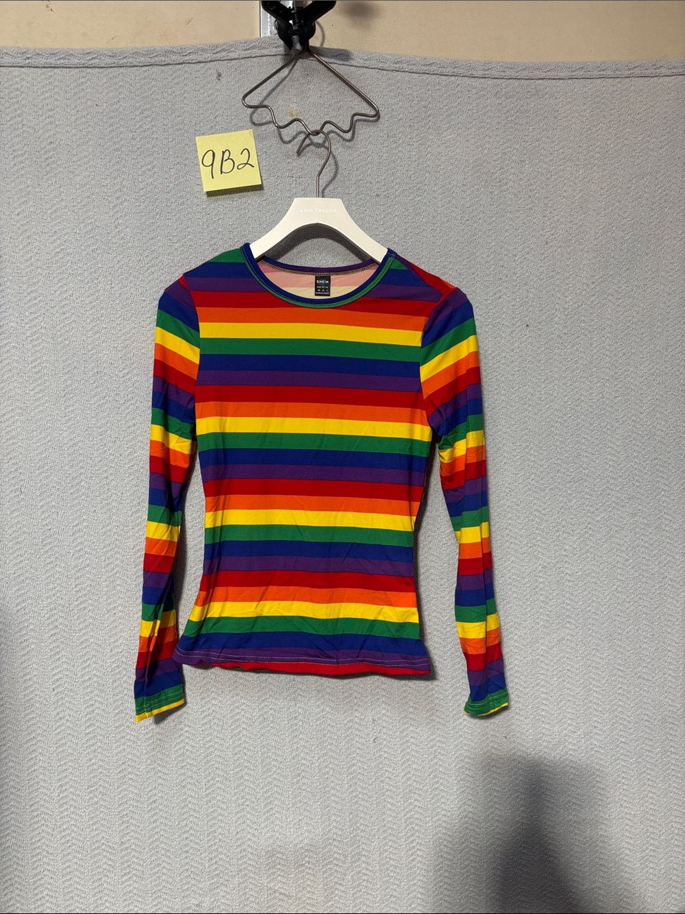 SHEIN XS rainbow stripped blouse